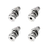 Rrina 4Pcs 304 Stainless Steel Cylindrical Hollow External Hexagon Screw Lamp Threading Through Hole Bolt with Washers Nut (M6x20)