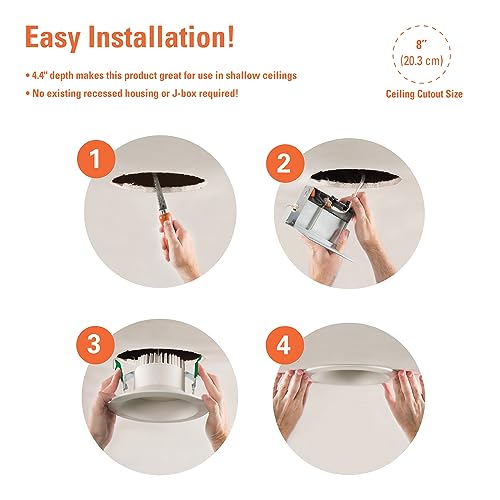 HALO LCR 8 inch Recessed Smooth Canless LED Downlight, 5000 Lumens, 6CCT - image 7