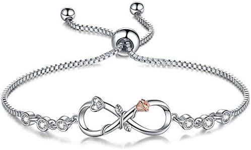 Desimtion Gifts for Teen Girls,Infinity Rose Bracelets for Women Daughter Granddaughter Teenage, Birthday Mothers Day Jewelry Trendy Stuff Gifts for 14 15 16 17 18 19 20 21 Year Old Idea