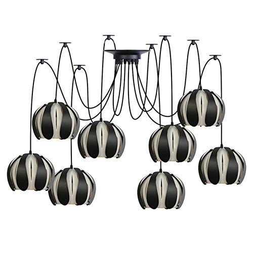 Lampes suspendues araignée HNVBDOPAE lustre blanc et noir 3 à 8 lumières pour chambre