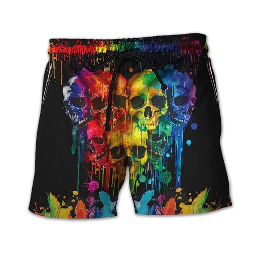 LGBT Pride Mens Swim Trunks - Rainbow Pride Hawaiian Mens Swim Short Beach Shorts TU-SH-32
