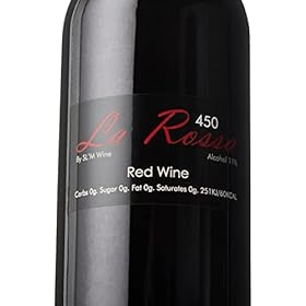 La Rossa 450 'Zero Sugar - Zero Carbs' Piemonté Red, 11 ABV, 75cl By SLIM Wine