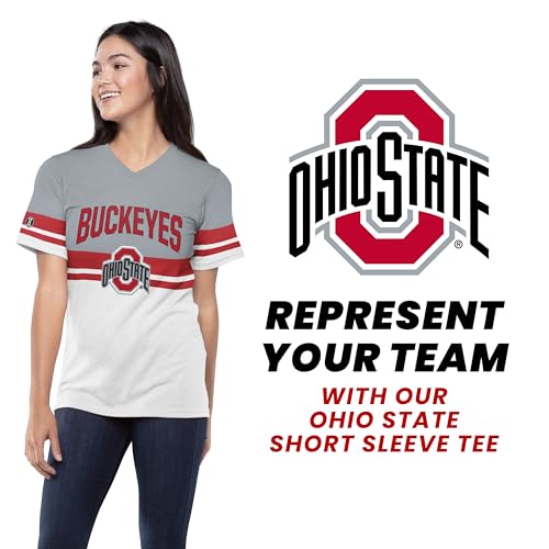 Holloway Women's NCAA Collegiate Fanwear V-Neck Tee-Official Team Logo Shirt for Comfort Fit & Stylish Design4