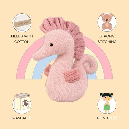 Image of Flufies Plush Toys - Snuggly and Aesthetic Stuff Plush Toys and Baby Toys - Soft Toys for Baby Girl and Baby Boy - Soft Toys for Girlfriend Gift (Sea Horse)