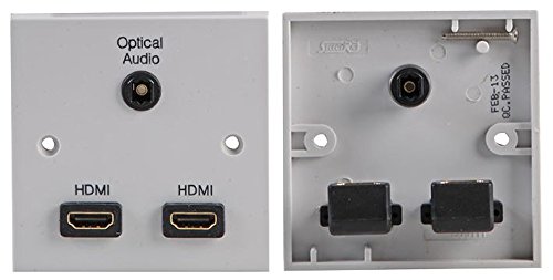 PRO SIGNAL PELR0087 AV Wallplate with 2x HDMI, 1x Optical TOSLink Female Connectors, Gold