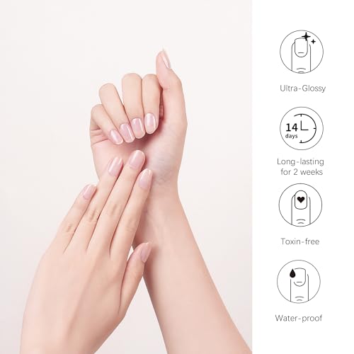 Danni & Toni REF.9329 Semi Cured Gel Nail Strips Transparent Crystal Clear Gel Nail Stickers Sheer Gel Polish Strips 28 Stickers Ultra-Glossy thumb #4