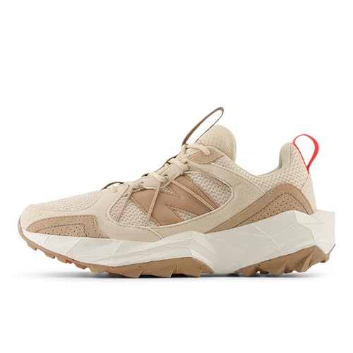 New Balance New Balance Women's DynaSoft TEKTREL V1 Suede Trail Running Shoe, Bisque/Flat Taupe/Urgent Red, 8 M