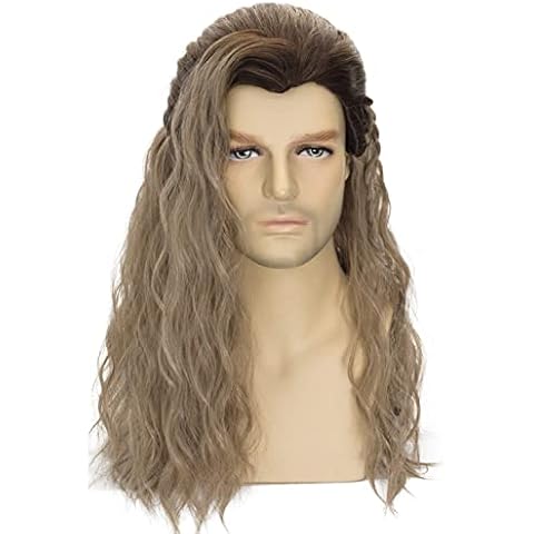 YANVS Thor Odinson Wig Halloween Cosplay Costume Headpiece Thor Long Curly Hair Beard (Golden, One Size) Cover