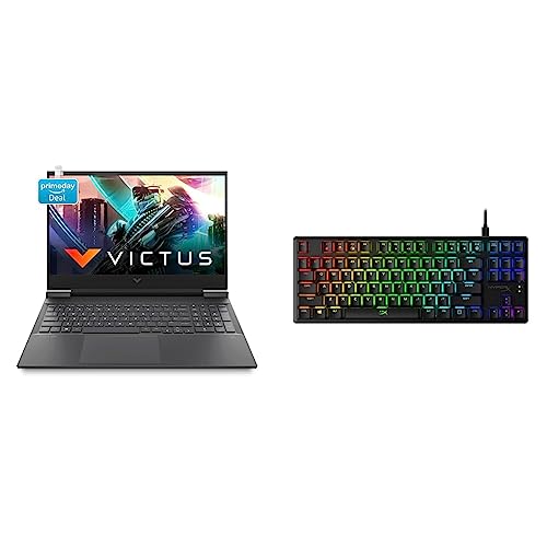 Image of HP Victus Gaming AMD Ryzen 5 5600H Processor 16.1 inch(40.9 cm) FHD Gaming Laptop & HyperX Alloy Origins Core RGB Mechanical Gaming Keyboard, Red Switch, US Layout