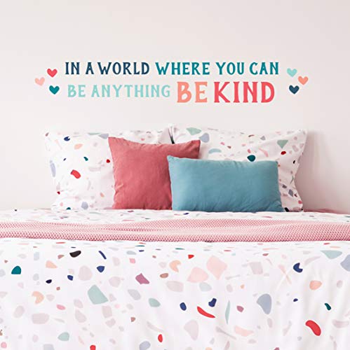 Paper Riot Co. Inspirational Wall Stickers "In A World Where You Can Be Anything… Be Kind" Positive Motivational Removable Adhesive Decals For Classroom Kids Room Nursery Bedroom Home Decor #TOP4