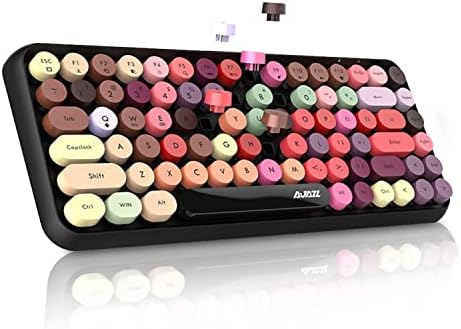 FELiCON 308i Retro Wireless Keyboard, Bluetooth Silent Cute Computer Keyboard with Round Punk Compact 84 keys, Lightweight, Matte Texture,Typewriter Design for PC, Laptop, Mac, Phone-Green