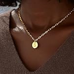 STORYJEWELLERY 18K Gold Plated Initial Necklaces for Women, Dainty Paperclip Necklace with Letter Charm, Trendy Womens Jewelry with Initials, Gifts for Women - Image 5