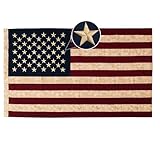 Homissor Vintage American Flag Cotton Flags 3x5 Tea Stained USA Flags Embroidered Star Heavy Duty US Flag Sewn Stripes for Indoor