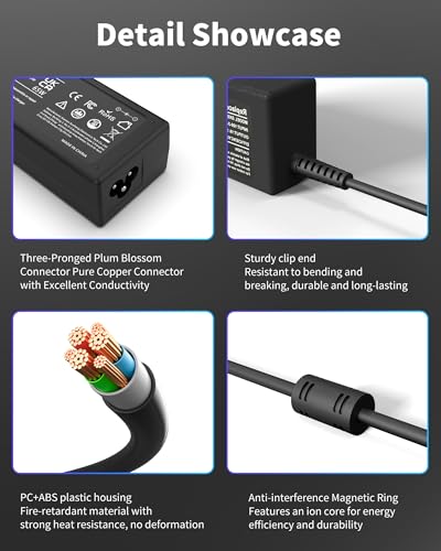 Compatible with HP Laptop Charger 65W 45W Pavilion EliteBook ProBook Envy Stream Computer UK Smart Blue Tip AC Adapter Power Cord - Image 5