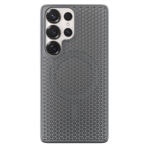 Image of Pikkme Back Cover for Samsung Galaxy S25 Ultra 5G | Honeycomb Cooling Design | Silicone Heat Dissipation | Mag-Safe Compatible | Shockproof Camera Protection Bumper Case (Grey)