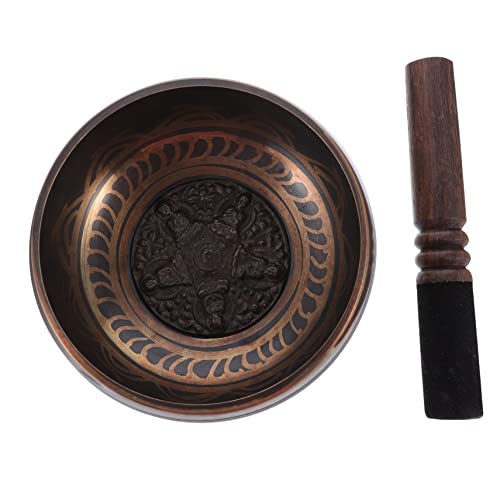 VICASKY Copper Meditation Singing Bowl Set 2pcs Wooden Rod for Yoga and Mindfulness Healing Sound