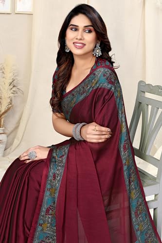 Image of MIRCHI FASHION Saree for Woman Chiffon Madhubani Print | Breathable Comfortable Printed Saree for Office and Regular Use (Available in 15 Designs)