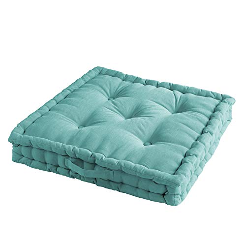 Cojín de Suelo Suave de 60 x 60 x 10 cm, algodón pacífico, Menta