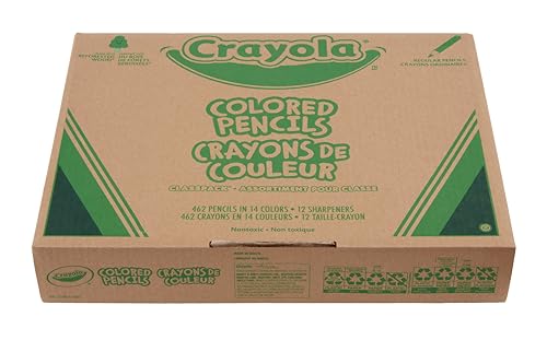 Crayola Colored Pencil Classpack (462ct) Teacher Appreciation Gifts Classroom Must Haves School Supplies Bulk Colored Pencils 14 Assorted Colors Ages 3+