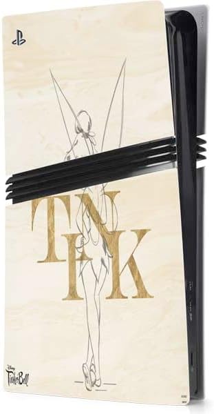 Skinit Decal Gaming Skin Compatible with PS5 Pro Console - Officially Licensed Disney Tinker Bell Water Color Art Poses Design
