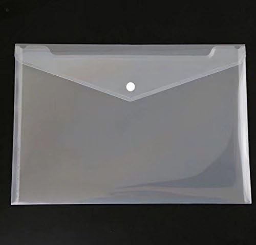 10 Packs Transparent Document File Folder With Snap Button A4 Paper Size Waterproof Paper Organizer Bag