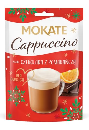 MOKATE - Cappuccino Schokolade Orange - Cremiger Instant-Kaffee mit Milchschaum - Coffee Chocolate Orangen - Aromatisch Süß Kaffeepulver - Kaffeegetränk Einfach mit Heißem Wasser Aufgießen - 40g