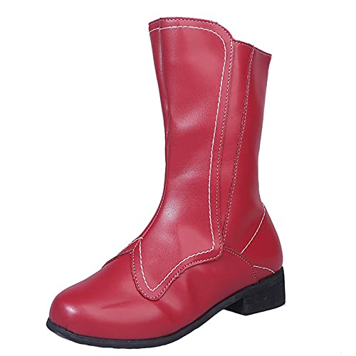 Chaussures de combat à talons hauts et bout rond avec zip pratique femme