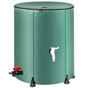 Collapsible Rain Barrel Water Storage Containers-53 Gallon Portable Rainwater Collect System Water Tank to Collect Rainwater from Gutter Downspout Water Catcher with Spigots,Filter＆Overflow Kits