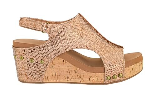 Image of Corkys Footwear Womens Carley Wedges, Featuring Corkys EVA Foam Cushioned Insoles, A 2.5 Inch Heel, Lightweight For All Day Wear, And Hook And Loop Closure