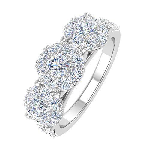 1 Carat 3-Stone Prong Set Diamond Engagement Ring in 10K Solid Gold - IGI Certified