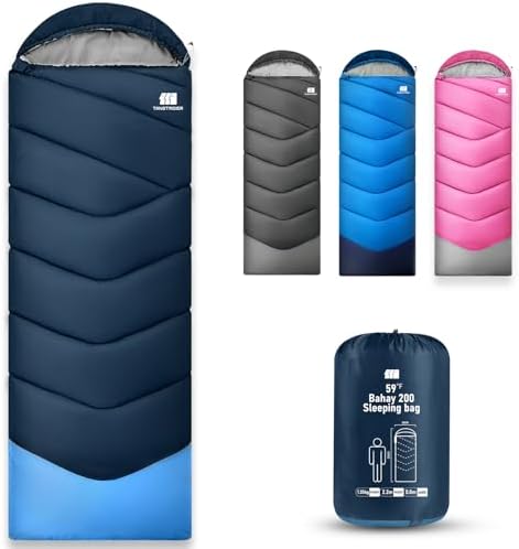 TANSTRIDER Sleeping Bags for Adults Warm Weather, Sleeping Bags, Portable, Waterproof, 3lb Lightweight Sleeping Bag for Tall Girls Boys with Compression Sack for Warm Camping, Hiking, Outdoor & Indoor