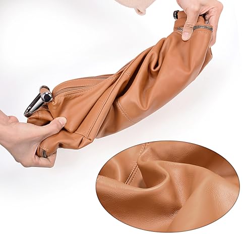 YALUXE Women's Genuine Leather Shoulder Bags Slouchy Hobo Handbags Purses2