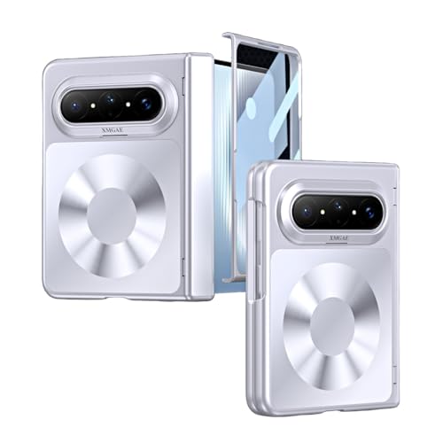 Étui mince Huawei Pura X Max argent avec charnière protection écran coque magnétique