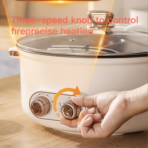 HJXBD888 Hot Pot, Double control switch, Three-Speed Fire Electric Hot Pot Electric Pot, Suitable for Birthday Parties (with 2 Leaky Nets),7.5L - Image 4