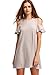 Milumia Women's Summer Cold Shoulder Ruffle Sleeves Shift Dress Nude L