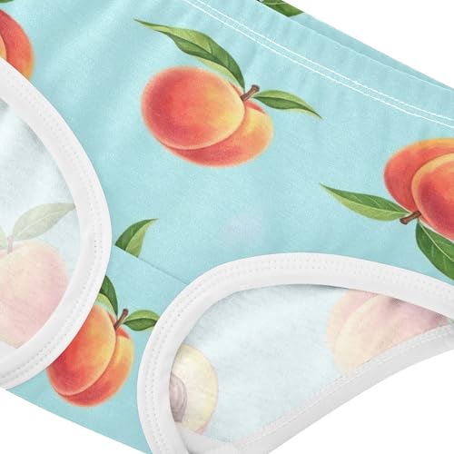 Florals Toddlers Underwear Floral 2t Cotton Panties for Girl Painted Peaches Green Leaves Blue Briefs Kids Undies4