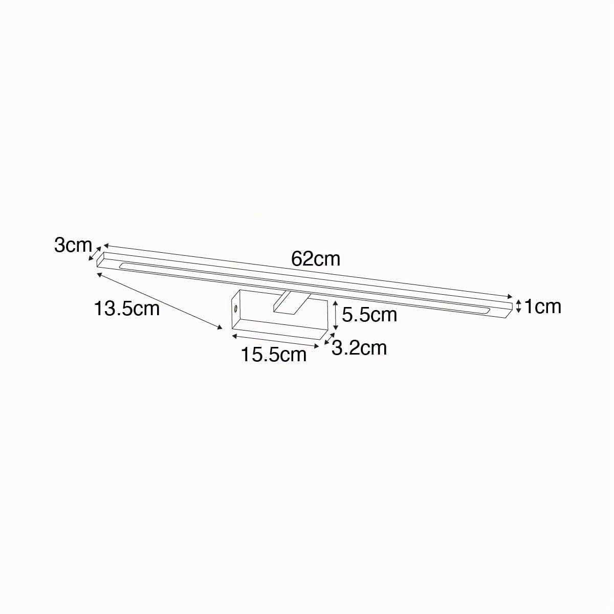Qazqa jerre - LED Appliques Design - 1 luce - L 62 cm - Oro/Ottone - Design - Bagno