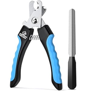 VIWIK Dog Nail Trimmers for Large Medium Dogs, Cats, Professional Dog Nail Clippers with File Quick Sensor & Safety Guard to Avoid Overcutting, Pet Claw Paw Clipper for Grooming with Toenail File Blue