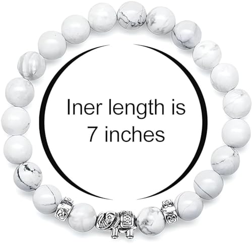 Natural Sone Elephant Bracelet - Handcrafted Charm Jewelry with Genuine Gemstones - Adjustable Unisex Bracelet for Good Luck and Protection - Unique for Elephant Lovers4