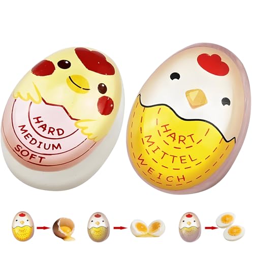 2 Stück Eieruhr Zum Mitkochen(Hart/Mittel/Weich),Egg Timer,Timer Für Gekochte Eier Für Ins Wasser,Eier Auswahl Des Reifegrads Von Eiern Je Nach Temperatur,Neuzeit Eieruhr Für Zuhause,Schule,Restaurant