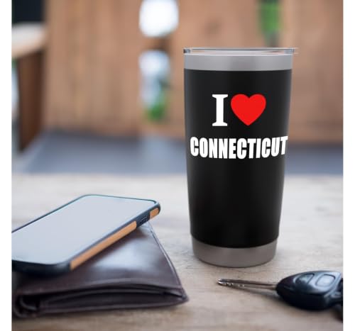 I Love Connecticut pour hommes, femmes et étudiants Gobelet isotherme en acier inoxydable double paroi – vue 7