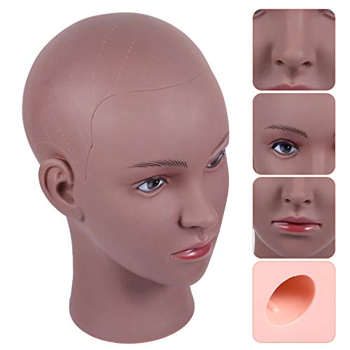 FRCOLOR Cabeça Peruca Manequim Cabeça Peruca Exibição Maniquins Bloco Ficar Careca Cabeça Manequim C