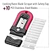 Bates- Razor Blade Scraper, Pink, Locking Razor Scraper Set with 10 Extra Stainless Steel Blades, Window Scraper, Scraper Tool, Glass Scraper, Scraper Blades, Paint Scraper Blade Scraper for Cleaning