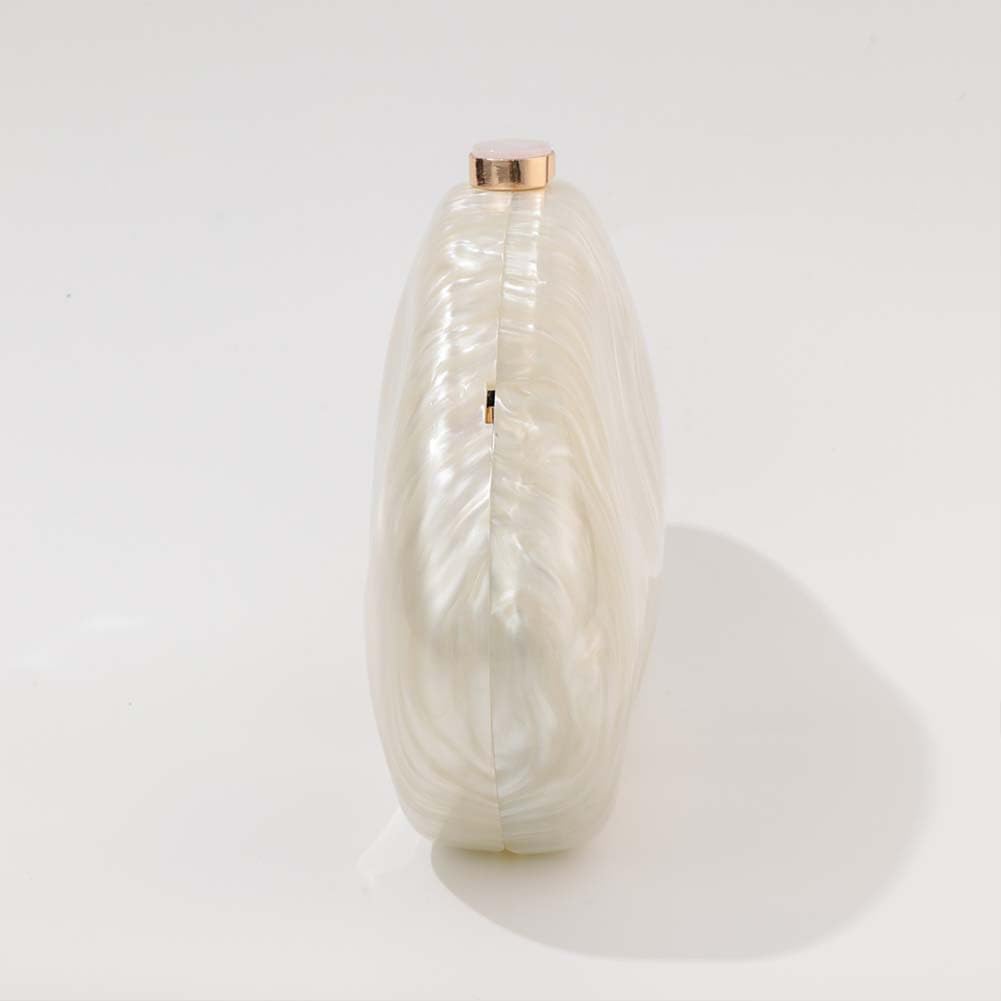 Acrylic Shell Clutch Purse for Women Metallic Evening Bag Large Designer Acrylic Handbag for Wedding Party Prom image 4