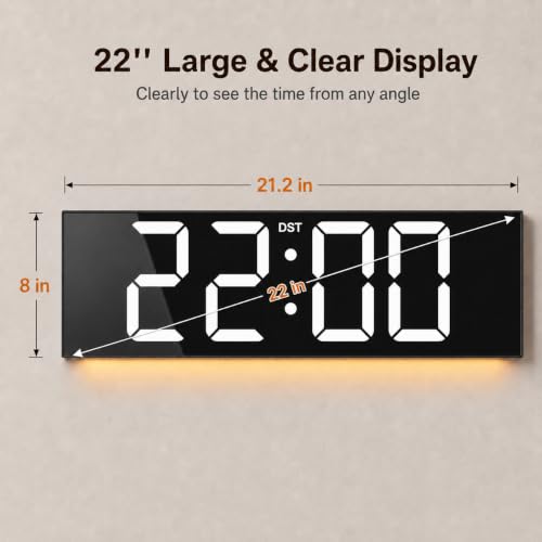 Image of JALL 22 inch Extra Large Digital Wall Clock, Giant LED Display with Remote Control, Digital Clock with Jumbo Numbers, Countdown Timer for Gym, Office, Living Room, Classroom, Home Decor, Warehouse