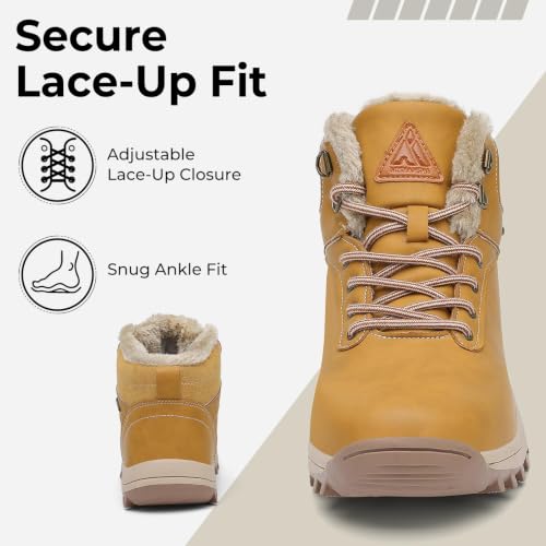 Image of Mishansha Men's Waterproof Snow Boots, Insulated Winter Hiking Boots