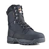 R RUNFUN Men's Waterproof Military Tactical Boots Lightweight Work Boot Insulated Hunting Boots, 8 Inches Lace-up Outdoor Boots, 400g Thinsulate(RF2301Black,Size11.5)