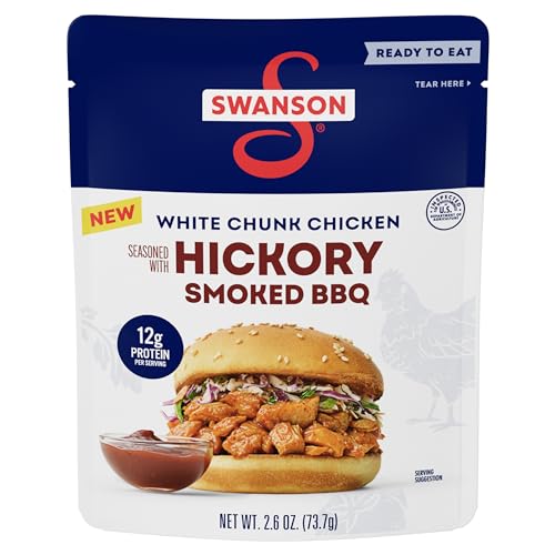 Image of Swanson Hickory Smoked BBQ White Chunk Fully Cooked Chicken, 2.6 oz Pouch