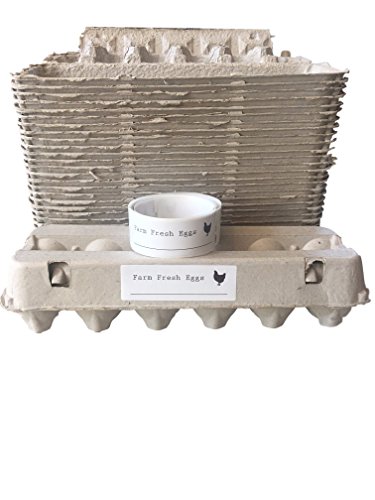 Blank Egg Cartons Bulk Pack of 25- Dozen Egg Cartons With Labels Included