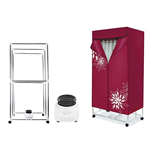 MaquiGra Secadora de Ropa eléctrica Plegable Portátil Secado rápido Capacidad 15KG con Temporizador automático Digital Aire Caliente Secado Armario Secadora Tendedero Plegable Eléctrico Cover